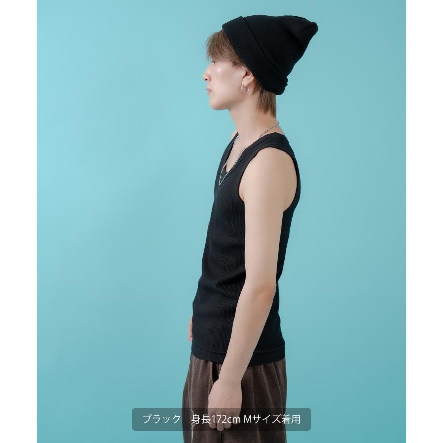 タンクトップ メンズ レディース サイドウェイスタンス ワッフル トップス アメカジ カジュアル スケーター ストリート 古着MIX 韓国ファッション | improves | 13