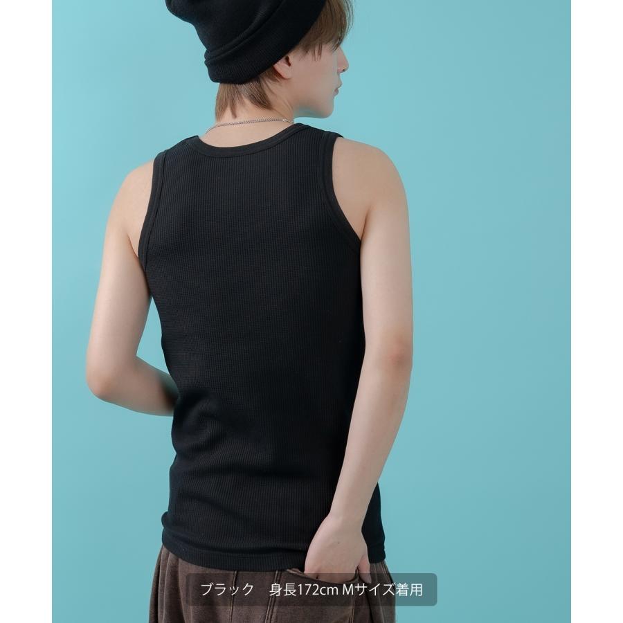 タンクトップ メンズ レディース サイドウェイスタンス ワッフル トップス アメカジ カジュアル スケーター ストリート 古着MIX 韓国ファッション | improves | 14