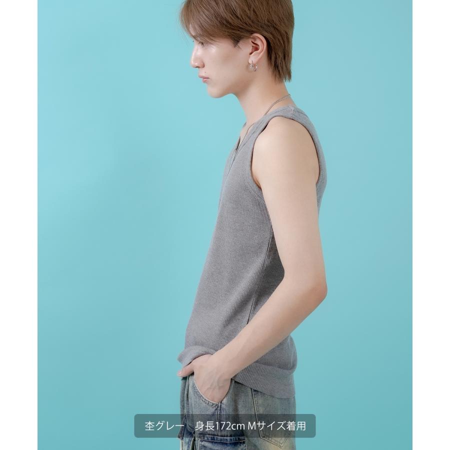 タンクトップ メンズ レディース サイドウェイスタンス ワッフル トップス アメカジ カジュアル スケーター ストリート 古着MIX 韓国ファッション | improves | 05