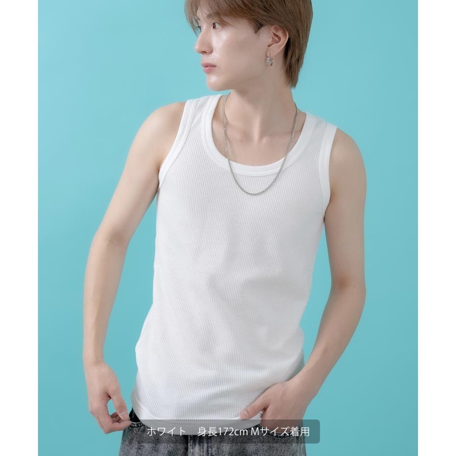 タンクトップ メンズ レディース サイドウェイスタンス ワッフル トップス アメカジ カジュアル スケーター ストリート 古着MIX 韓国ファッション | improves | 08