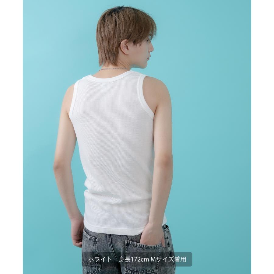 タンクトップ メンズ レディース サイドウェイスタンス ワッフル トップス アメカジ カジュアル スケーター ストリート 古着MIX 韓国ファッション | improves | 10