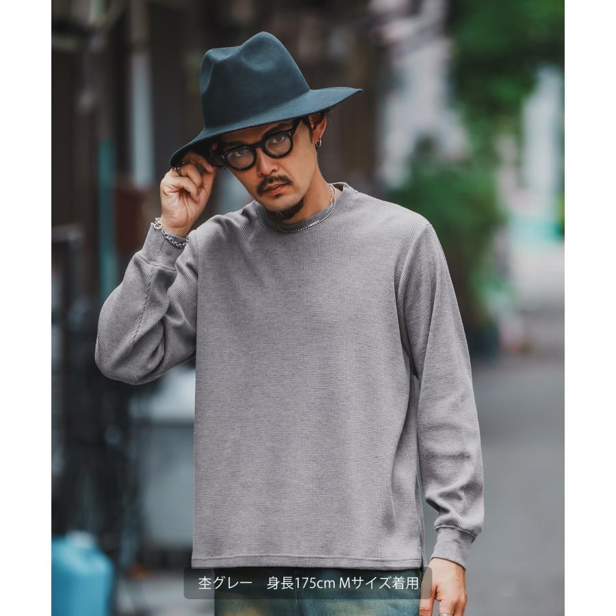 長袖Tシャツ メンズ レディース ワッフル クルー ネック カットソー 大きめ アメカジ カジュアル スケーター ストリート 古着MIX 韓国ファッション | improves | 15