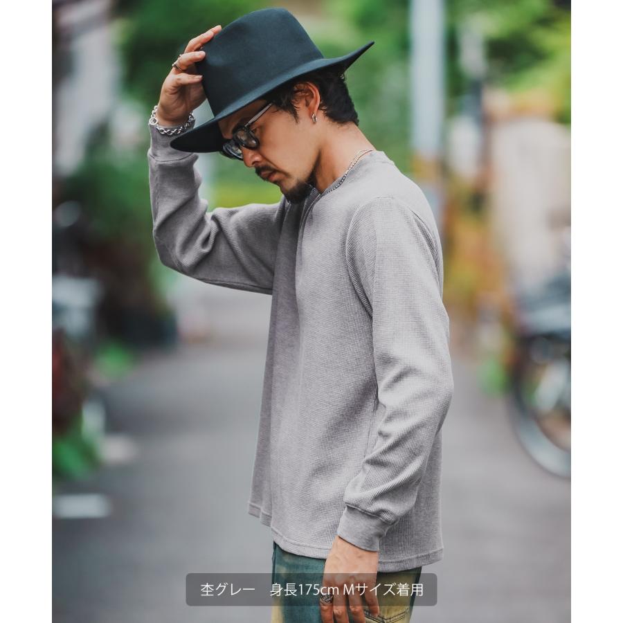 長袖Tシャツ メンズ レディース ワッフル クルー ネック カットソー 大きめ アメカジ カジュアル スケーター ストリート 古着MIX 韓国ファッション | improves | 16