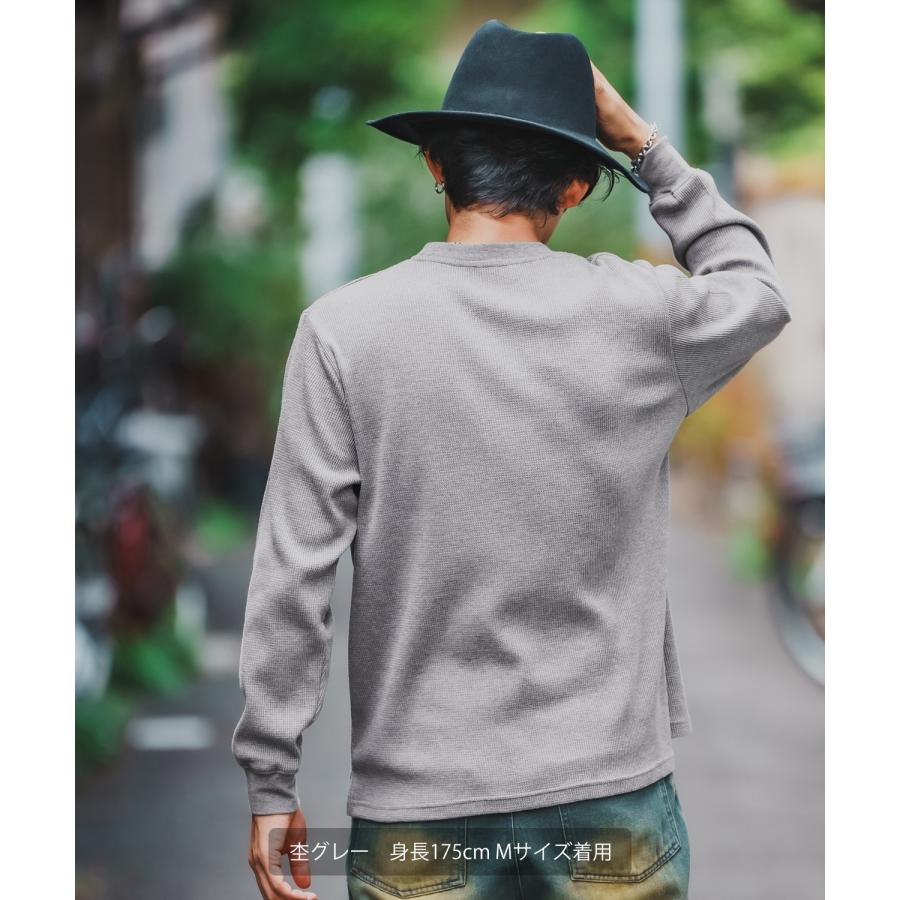 長袖Tシャツ メンズ レディース ワッフル クルー ネック カットソー 大きめ アメカジ カジュアル スケーター ストリート 古着MIX 韓国ファッション | improves | 17