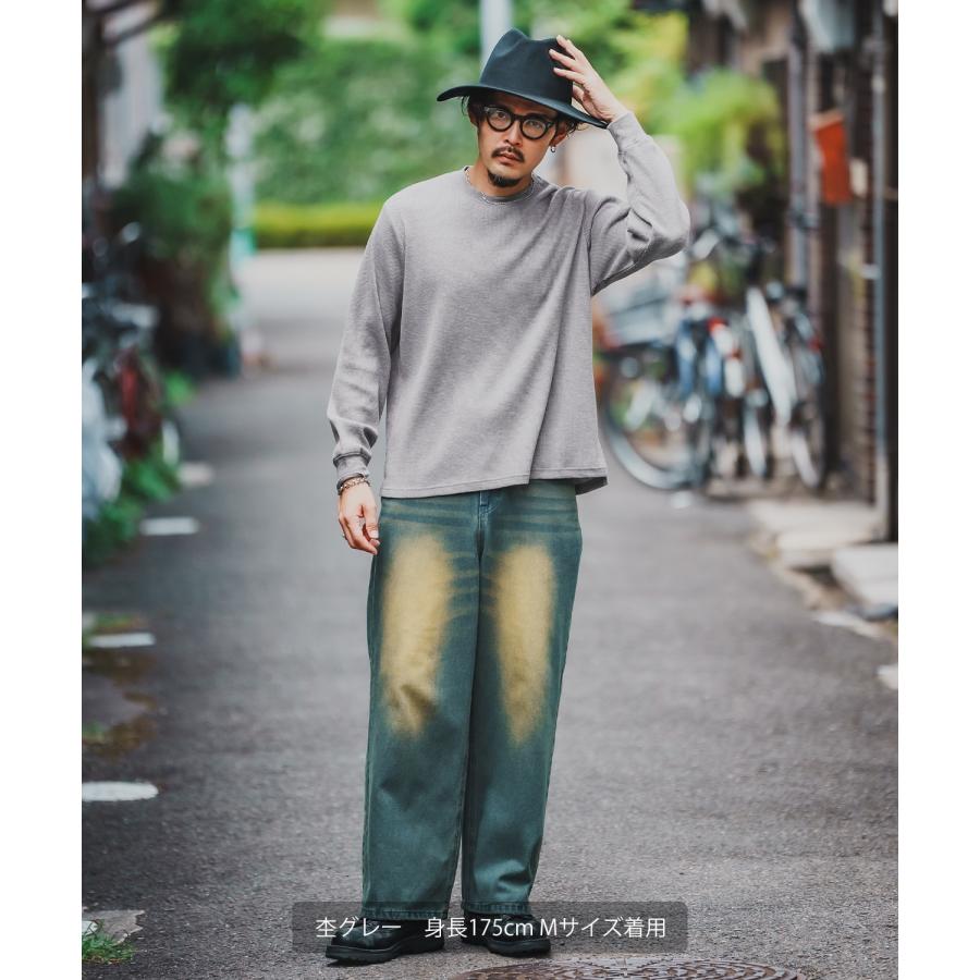 長袖Tシャツ メンズ レディース ワッフル クルー ネック カットソー 大きめ アメカジ カジュアル スケーター ストリート 古着MIX 韓国ファッション | improves | 18