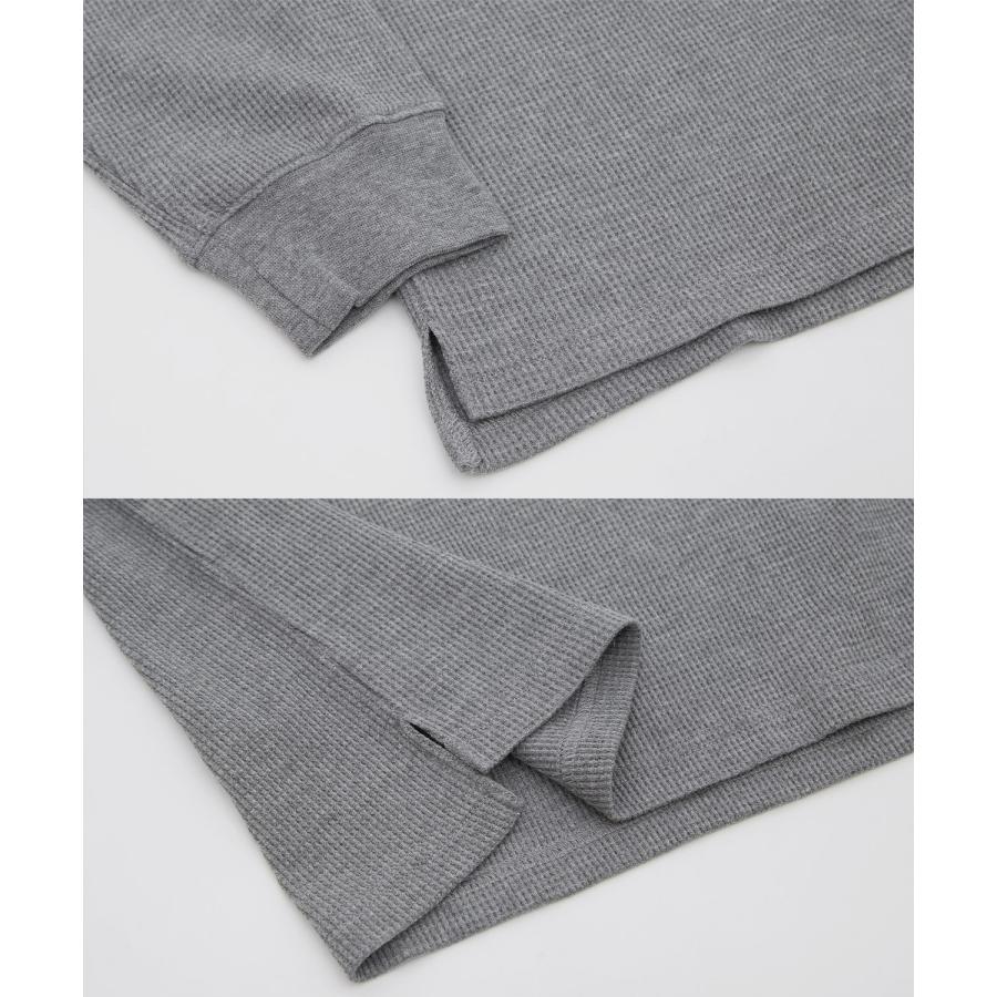 長袖Tシャツ メンズ レディース ワッフル クルー ネック カットソー 大きめ アメカジ カジュアル スケーター ストリート 古着MIX 韓国ファッション | improves | 21