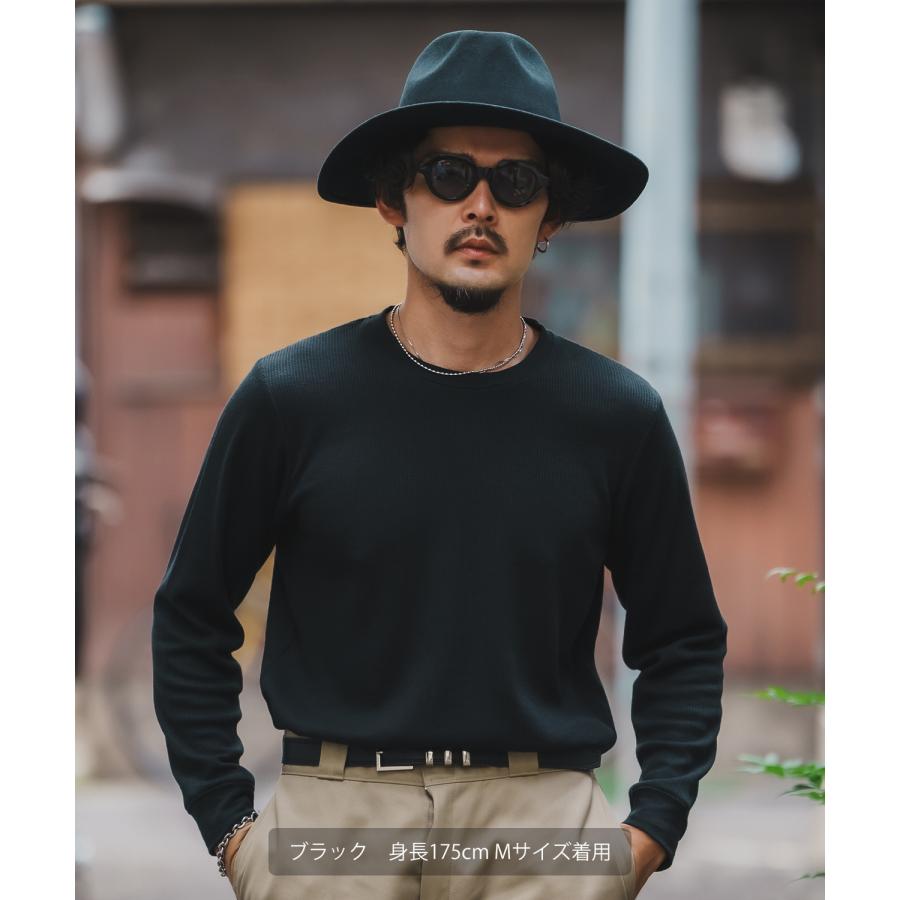 長袖Tシャツ メンズ レディース ワッフル クルー ネック カットソー 大きめ アメカジ カジュアル スケーター ストリート 古着MIX 韓国ファッション | improves | 04