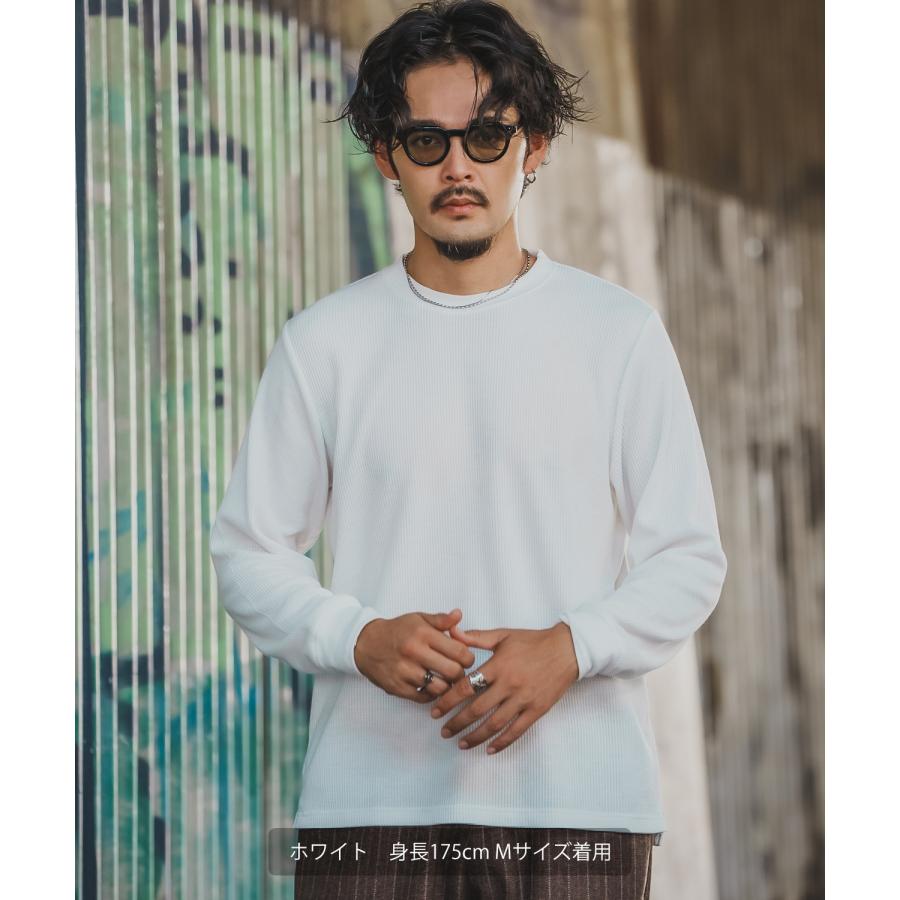 長袖Tシャツ メンズ レディース ワッフル クルー ネック カットソー 大きめ アメカジ カジュアル スケーター ストリート 古着MIX 韓国ファッション | improves | 11