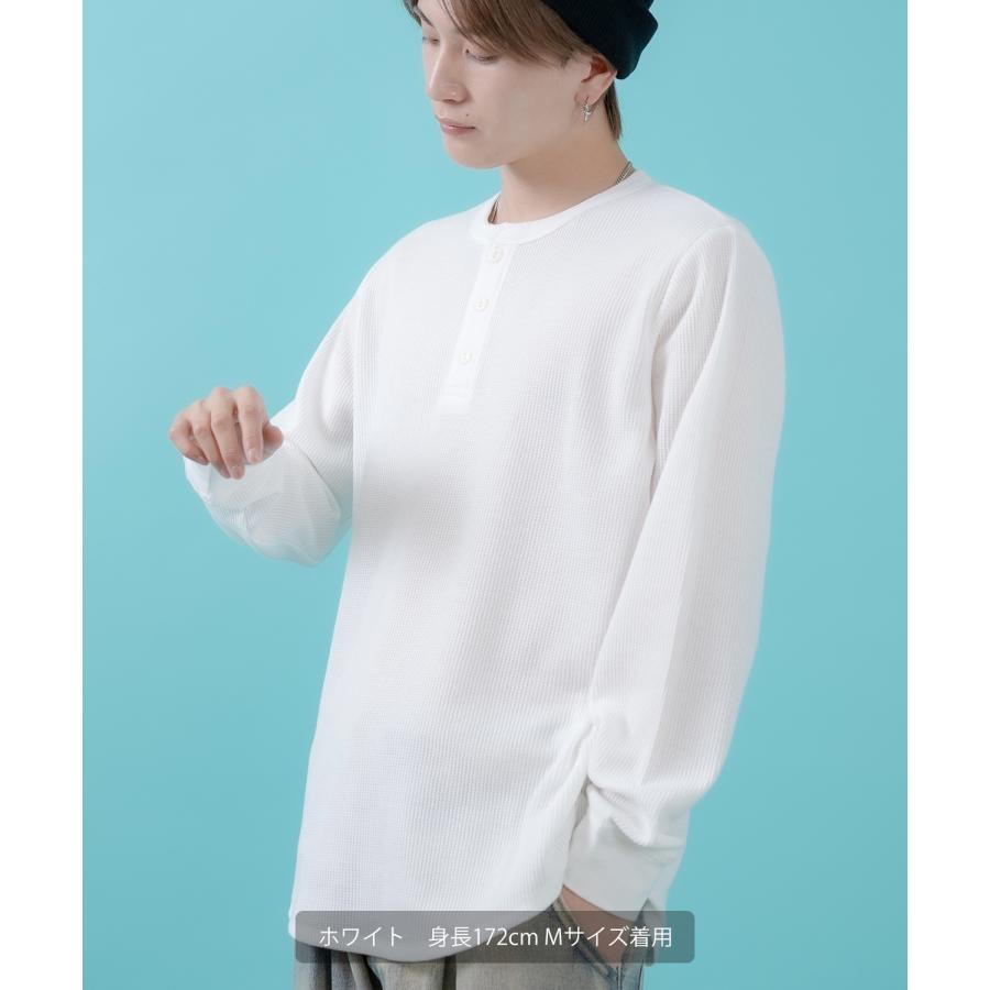 長袖Tシャツ メンズ レディース ワッフル ヘンリー ネック カットソー 大きめ アメカジ カジュアル スケーター ストリート 古着MIX 韓国ファッション | improves | 14