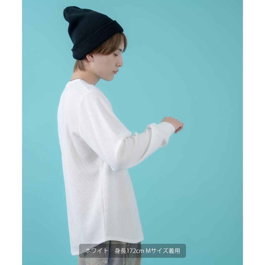 長袖Tシャツ メンズ レディース ワッフル ヘンリー ネック カットソー 大きめ アメカジ カジュアル スケーター ストリート 古着MIX 韓国ファッション | improves | 15