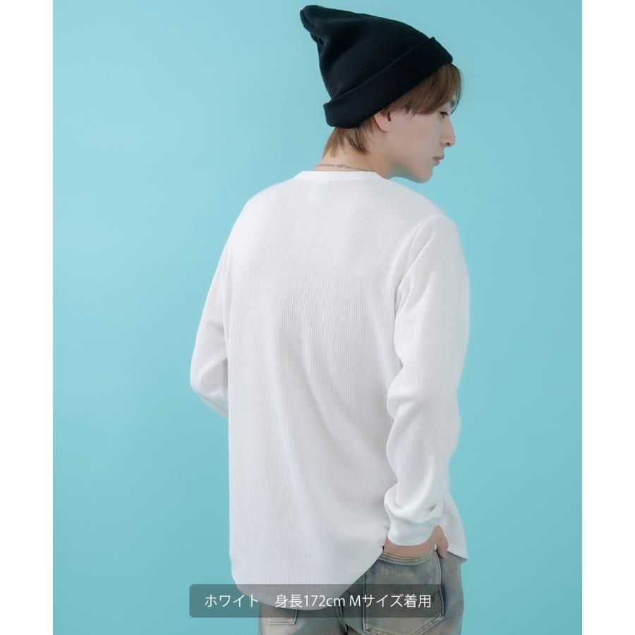 長袖Tシャツ メンズ レディース ワッフル ヘンリー ネック カットソー 大きめ アメカジ カジュアル スケーター ストリート 古着MIX 韓国ファッション | improves | 16