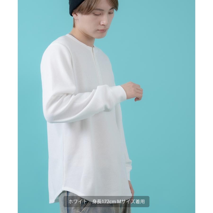 長袖Tシャツ メンズ レディース ワッフル ヘンリー ネック カットソー 大きめ アメカジ カジュアル スケーター ストリート 古着MIX 韓国ファッション | improves | 17
