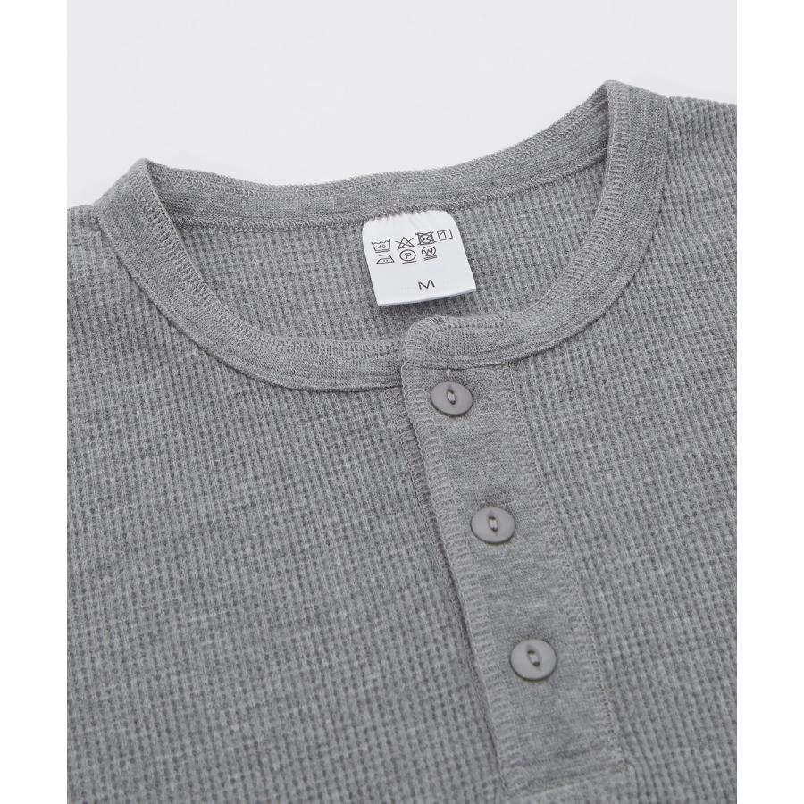 長袖Tシャツ メンズ レディース ワッフル ヘンリー ネック カットソー 大きめ アメカジ カジュアル スケーター ストリート 古着MIX 韓国ファッション | improves | 21