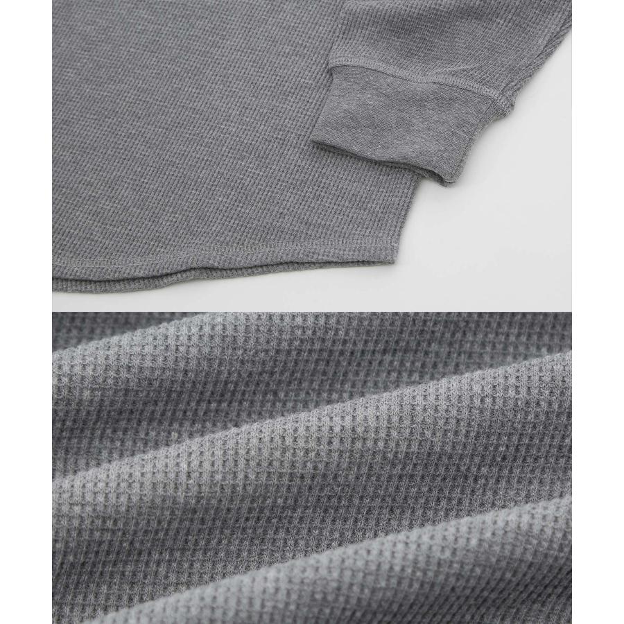 長袖Tシャツ メンズ レディース ワッフル ヘンリー ネック カットソー 大きめ アメカジ カジュアル スケーター ストリート 古着MIX 韓国ファッション | improves | 22