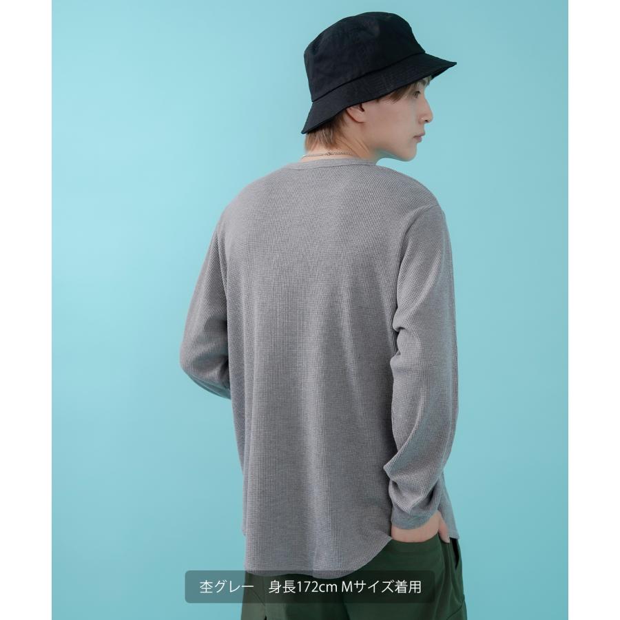 長袖Tシャツ メンズ レディース ワッフル ヘンリー ネック カットソー 大きめ アメカジ カジュアル スケーター ストリート 古着MIX 韓国ファッション | improves | 07