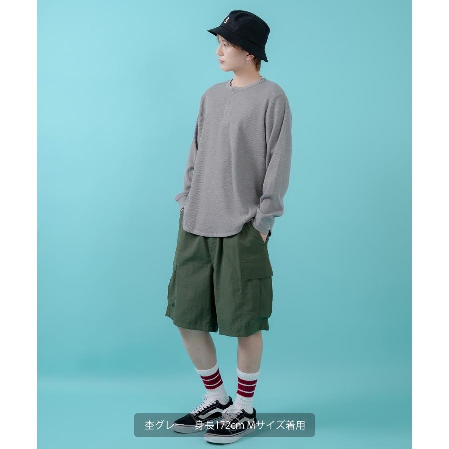 長袖Tシャツ メンズ レディース ワッフル ヘンリー ネック カットソー 大きめ アメカジ カジュアル スケーター ストリート 古着MIX 韓国ファッション | improves | 08