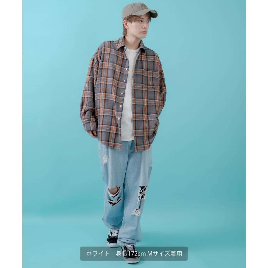 半袖Tシャツ メンズ レディース ワッフル ヘンリー ネック カットソー 大きめ アメカジ カジュアル スケーター ストリート 古着MIX 韓国ファッション | improves | 13