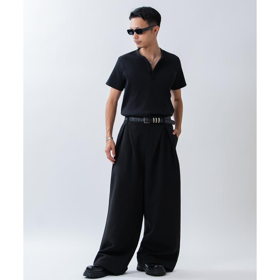 半袖Tシャツ メンズ レディース ワッフル ヘンリー ネック カットソー 大きめ アメカジ カジュアル スケーター ストリート 古着MIX 韓国ファッション | improves | 15
