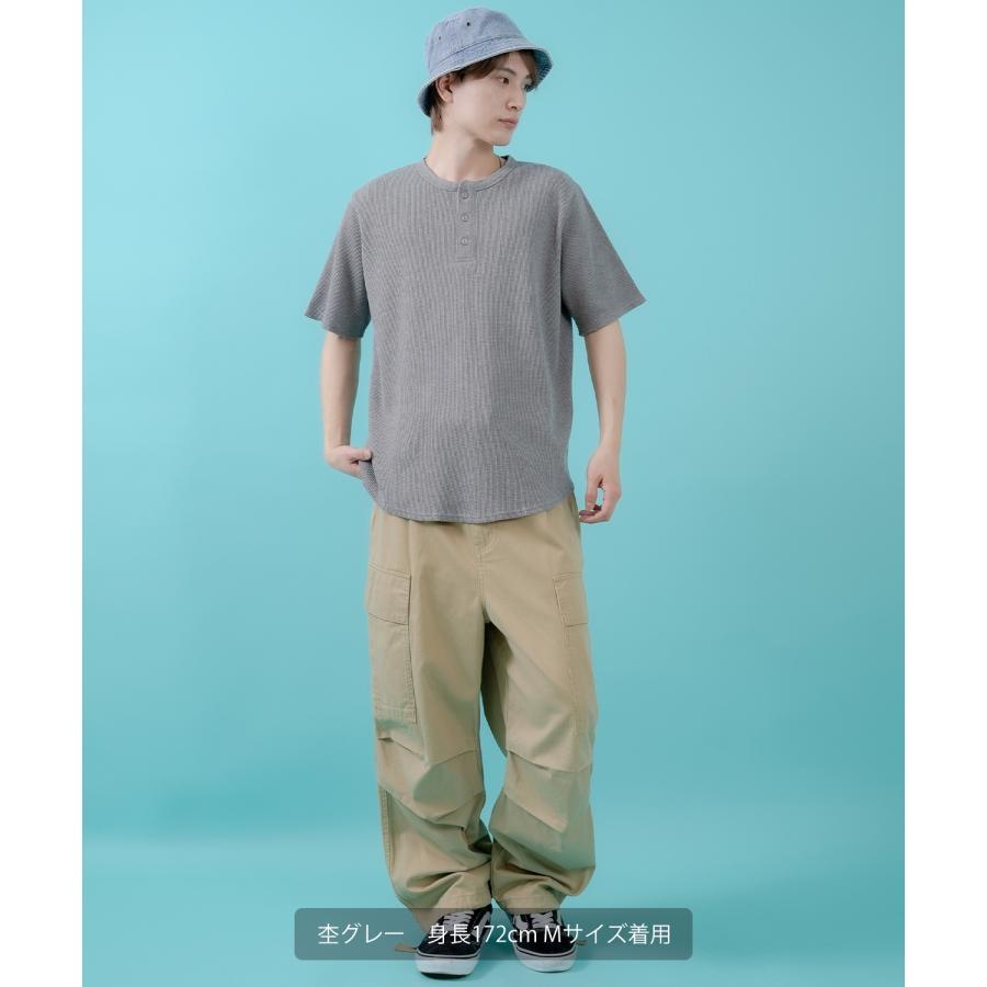 半袖Tシャツ メンズ レディース ワッフル ヘンリー ネック カットソー 大きめ アメカジ カジュアル スケーター ストリート 古着MIX 韓国ファッション | improves | 19