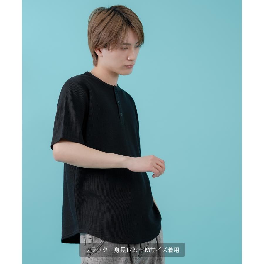 半袖Tシャツ メンズ レディース ワッフル ヘンリー ネック カットソー 大きめ アメカジ カジュアル スケーター ストリート 古着MIX 韓国ファッション | improves | 04