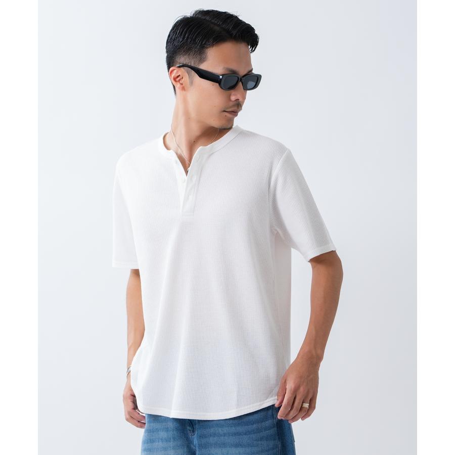 半袖Tシャツ メンズ レディース ワッフル ヘンリー ネック カットソー 大きめ アメカジ カジュアル スケーター ストリート 古着MIX 韓国ファッション | improves | 05