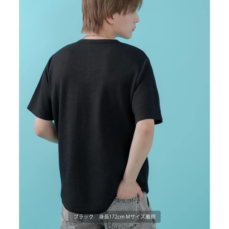 半袖Tシャツ メンズ レディース ワッフル ヘンリー ネック カットソー 大きめ アメカジ カジュアル スケーター ストリート 古着MIX 韓国ファッション | improves | 06