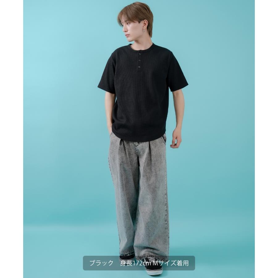 半袖Tシャツ メンズ レディース ワッフル ヘンリー ネック カットソー 大きめ アメカジ カジュアル スケーター ストリート 古着MIX 韓国ファッション | improves | 07