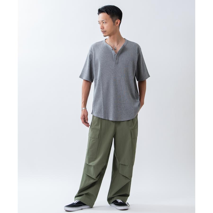半袖Tシャツ メンズ レディース ワッフル ヘンリー ネック カットソー 大きめ アメカジ カジュアル スケーター ストリート 古着MIX 韓国ファッション | improves | 08
