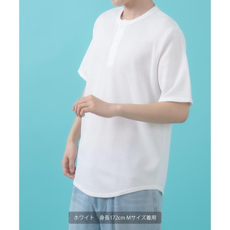 半袖Tシャツ メンズ レディース ワッフル ヘンリー ネック カットソー 大きめ アメカジ カジュアル スケーター ストリート 古着MIX 韓国ファッション | improves | 09