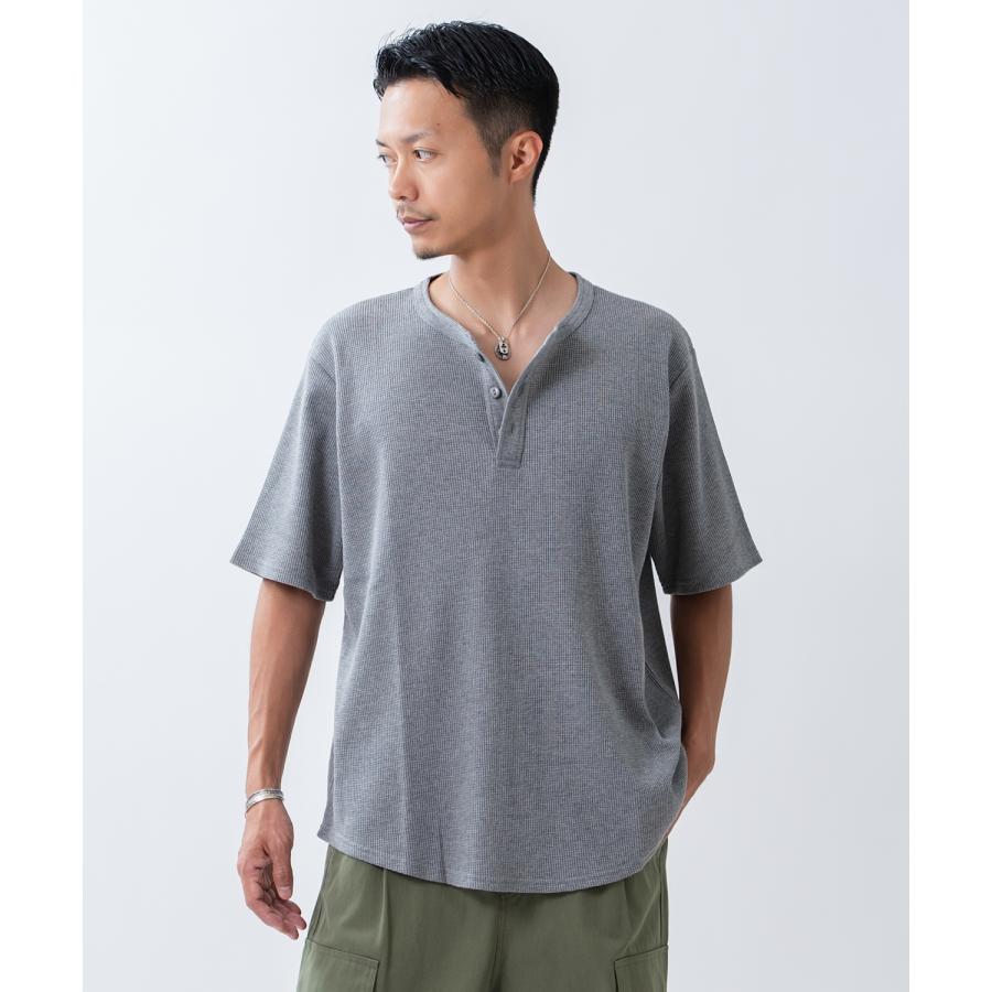 半袖Tシャツ メンズ レディース ワッフル ヘンリー ネック カットソー 大きめ アメカジ カジュアル スケーター ストリート 古着MIX 韓国ファッション | improves | 09
