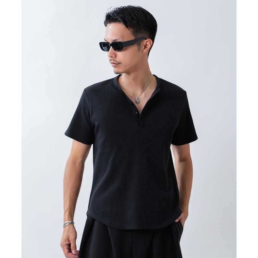 半袖Tシャツ メンズ レディース ワッフル ヘンリー ネック カットソー 大きめ アメカジ カジュアル スケーター ストリート 古着MIX 韓国ファッション | improves | 12