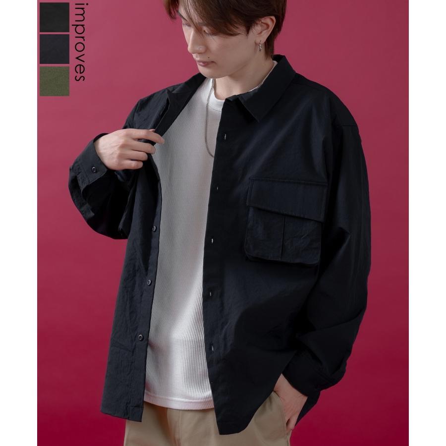 長袖シャツ メンズ レディース サイドウェイスタンス ミリタリーシャツ イージーケア アメカジ カジュアル スケーター ストリート 古着MIX 韓国ファッション | improves