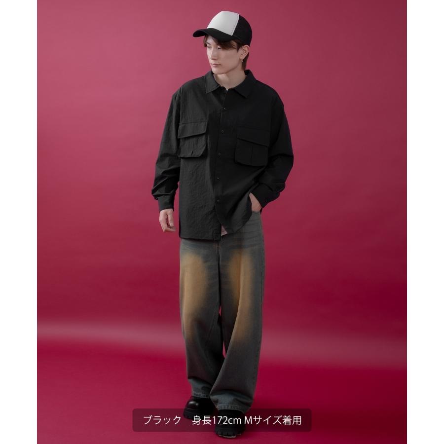 長袖シャツ メンズ レディース サイドウェイスタンス ミリタリーシャツ イージーケア アメカジ カジュアル スケーター ストリート 古着MIX 韓国ファッション | improves | 14