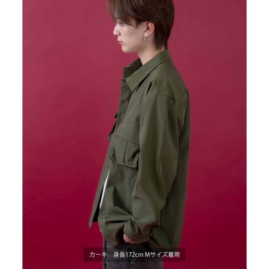 長袖シャツ メンズ レディース サイドウェイスタンス ミリタリーシャツ イージーケア アメカジ カジュアル スケーター ストリート 古着MIX 韓国ファッション | improves | 17