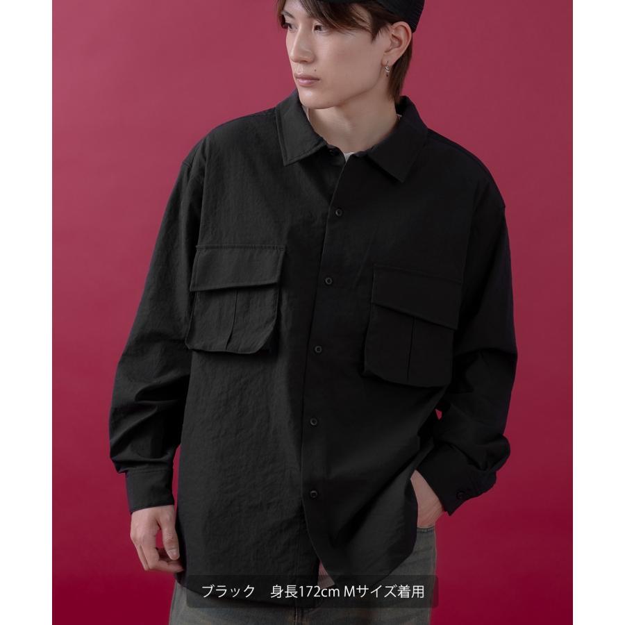 長袖シャツ メンズ レディース サイドウェイスタンス ミリタリーシャツ イージーケア アメカジ カジュアル スケーター ストリート 古着MIX 韓国ファッション | improves | 09