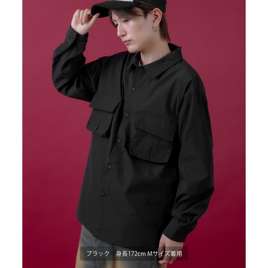 長袖シャツ メンズ レディース サイドウェイスタンス ミリタリーシャツ イージーケア アメカジ カジュアル スケーター ストリート 古着MIX 韓国ファッション | improves | 10