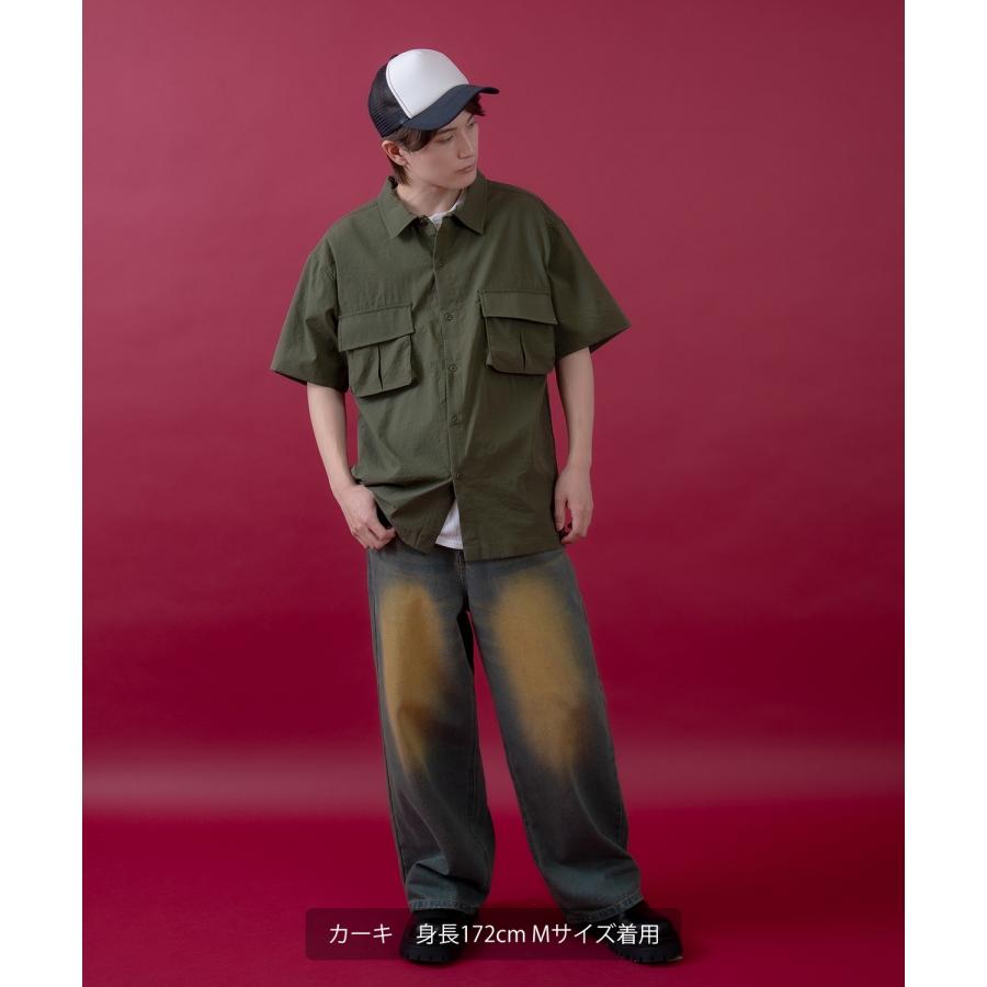 半袖シャツ メンズ レディース サイドウェイスタンス ミリタリーシャツ イージーケア アメカジ カジュアル スケーター ストリート 古着MIX 韓国ファッション | improves | 14