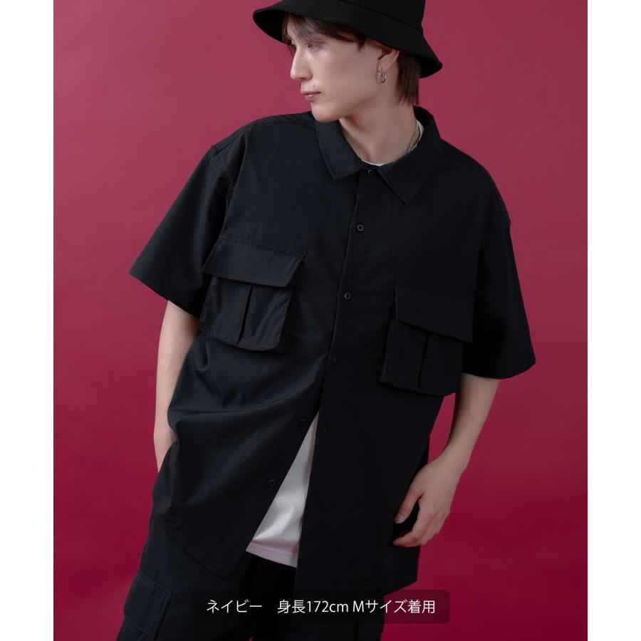 半袖シャツ メンズ レディース サイドウェイスタンス ミリタリーシャツ イージーケア アメカジ カジュアル スケーター ストリート 古着MIX 韓国ファッション | improves | 19