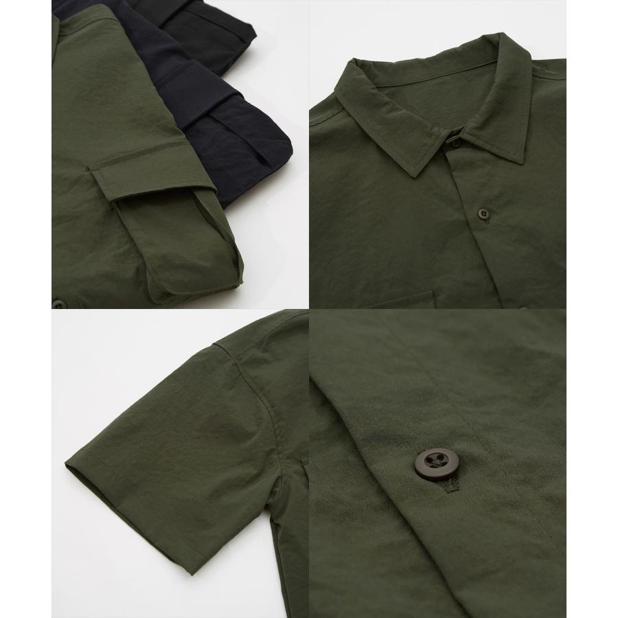 半袖シャツ メンズ レディース サイドウェイスタンス ミリタリーシャツ イージーケア アメカジ カジュアル スケーター ストリート 古着MIX 韓国ファッション | improves | 21