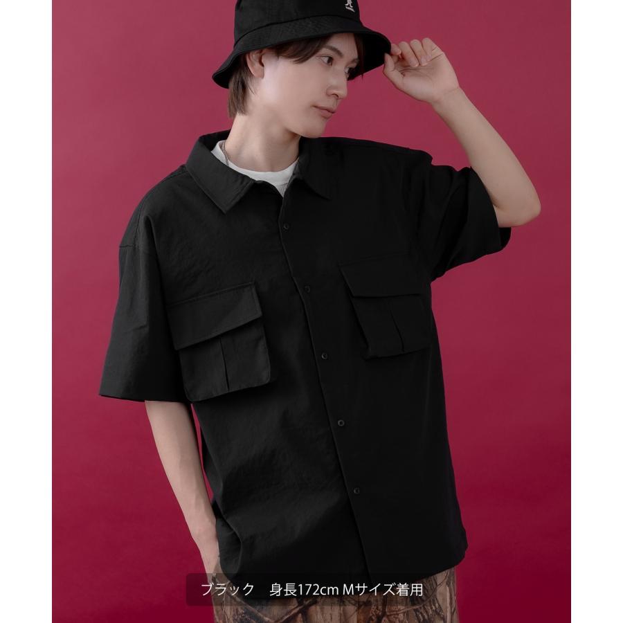 半袖シャツ メンズ レディース サイドウェイスタンス ミリタリーシャツ イージーケア アメカジ カジュアル スケーター ストリート 古着MIX 韓国ファッション | improves | 07