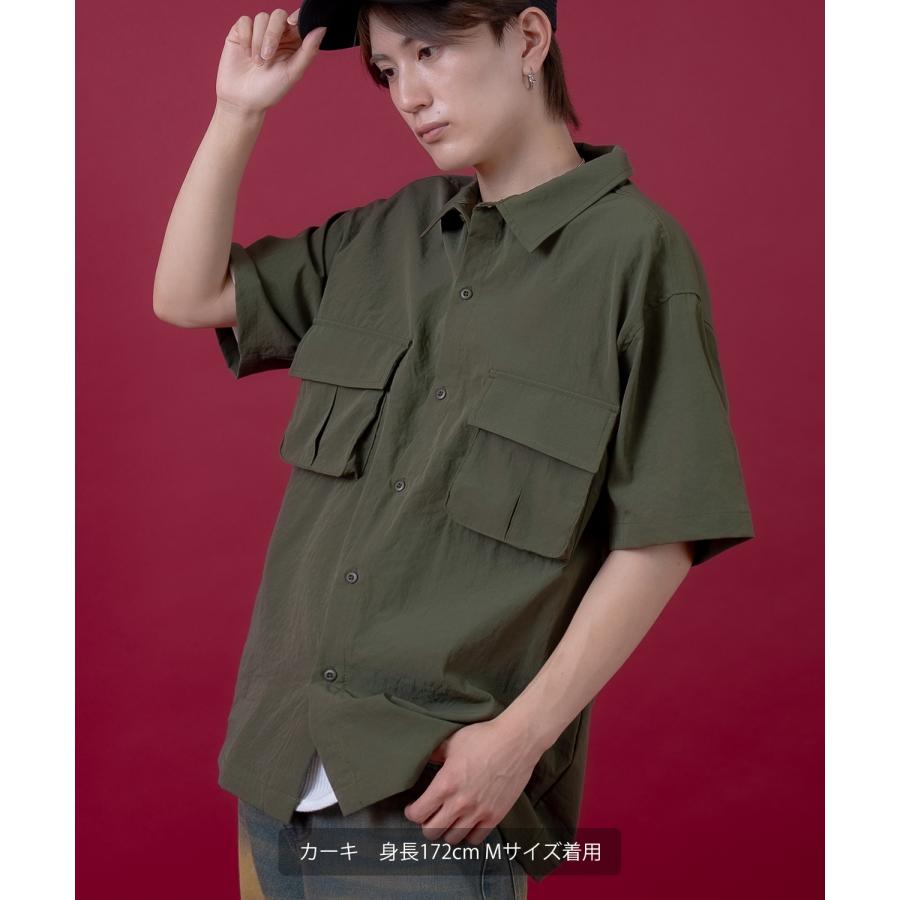 半袖シャツ メンズ レディース サイドウェイスタンス ミリタリーシャツ イージーケア アメカジ カジュアル スケーター ストリート 古着MIX 韓国ファッション | improves | 09