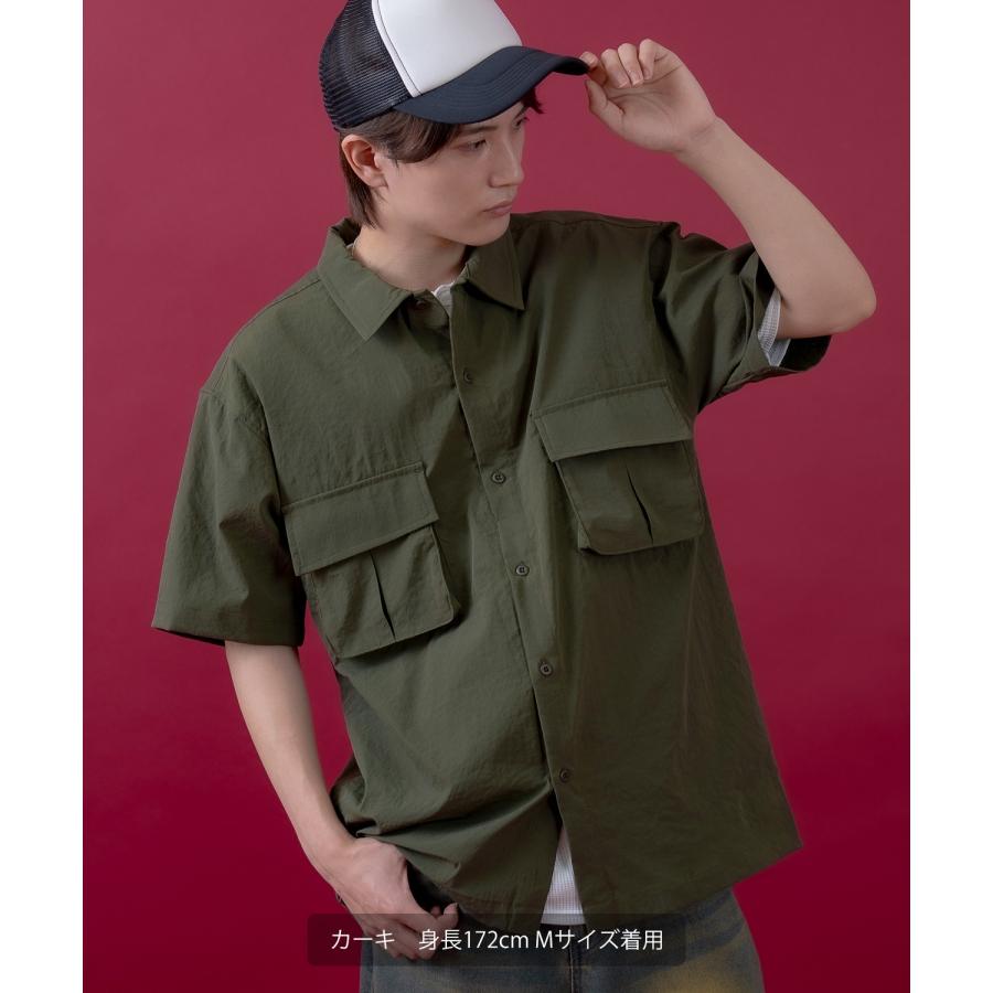 半袖シャツ メンズ レディース サイドウェイスタンス ミリタリーシャツ イージーケア アメカジ カジュアル スケーター ストリート 古着MIX 韓国ファッション | improves | 10