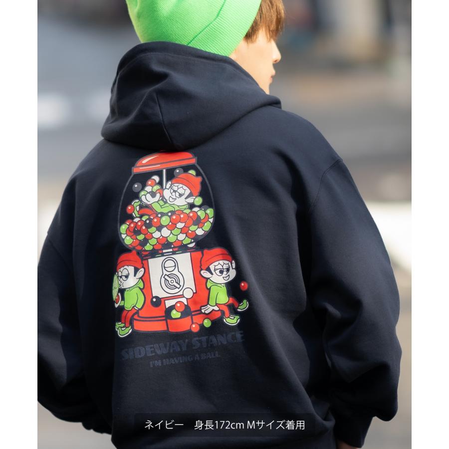 パーカー メンズ SIDEWAY STANCE サイドウェイスタンス オリジナルプリント グラフィック スウェット ガムボール オーバーサイズ アメカジ カジュアル | improves | 13