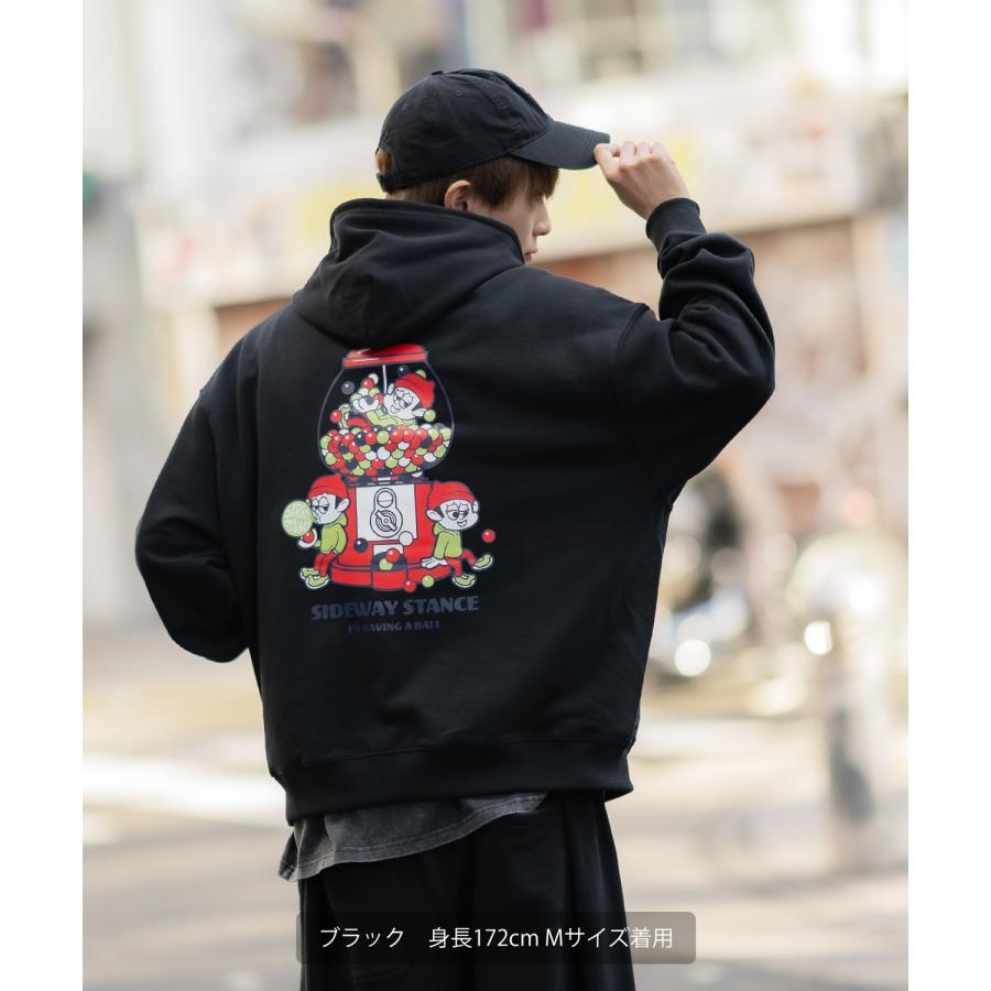 パーカー メンズ SIDEWAY STANCE サイドウェイスタンス オリジナルプリント グラフィック スウェット ガムボール オーバーサイズ アメカジ カジュアル | improves | 05