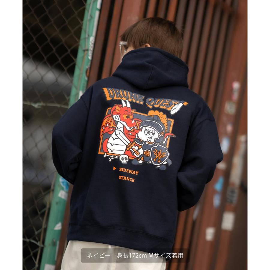 パーカー メンズ SIDEWAY STANCE サイドウェイスタンス オリジナルプリント グラフィック スウェット クエスト オーバーサイズ アメカジ カジュアル | improves | 05