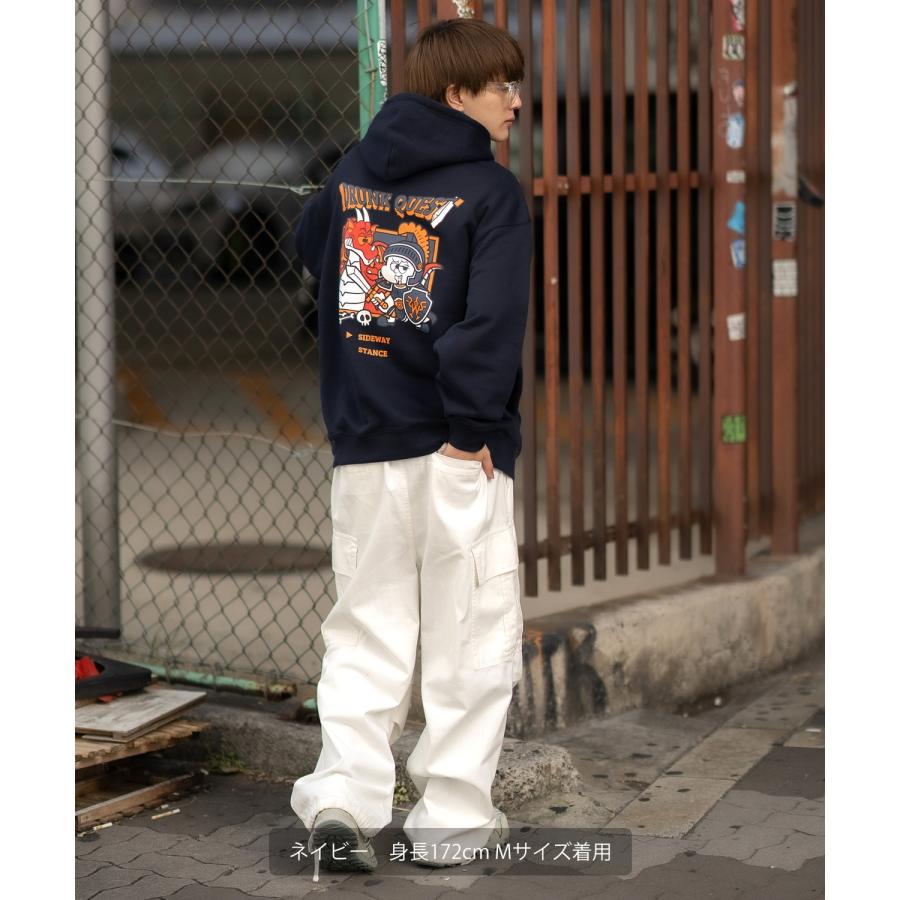 パーカー メンズ SIDEWAY STANCE サイドウェイスタンス オリジナルプリント グラフィック スウェット クエスト オーバーサイズ アメカジ カジュアル | improves | 07