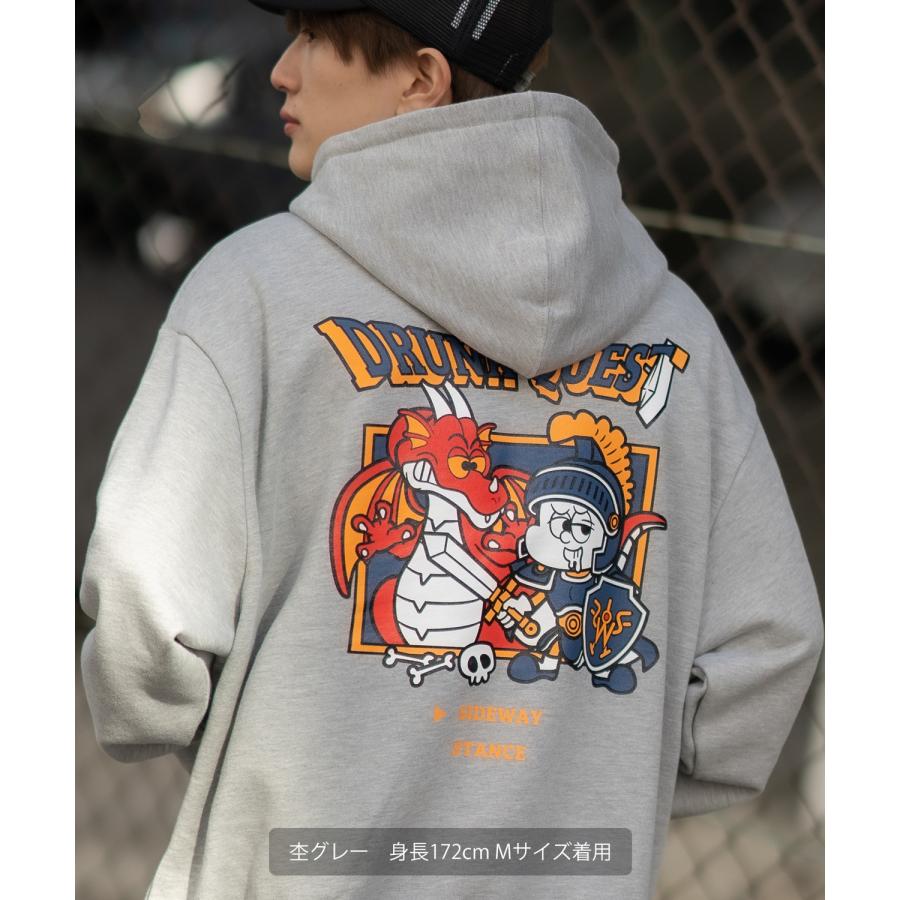 パーカー メンズ SIDEWAY STANCE サイドウェイスタンス オリジナルプリント グラフィック スウェット クエスト オーバーサイズ アメカジ カジュアル | improves | 10