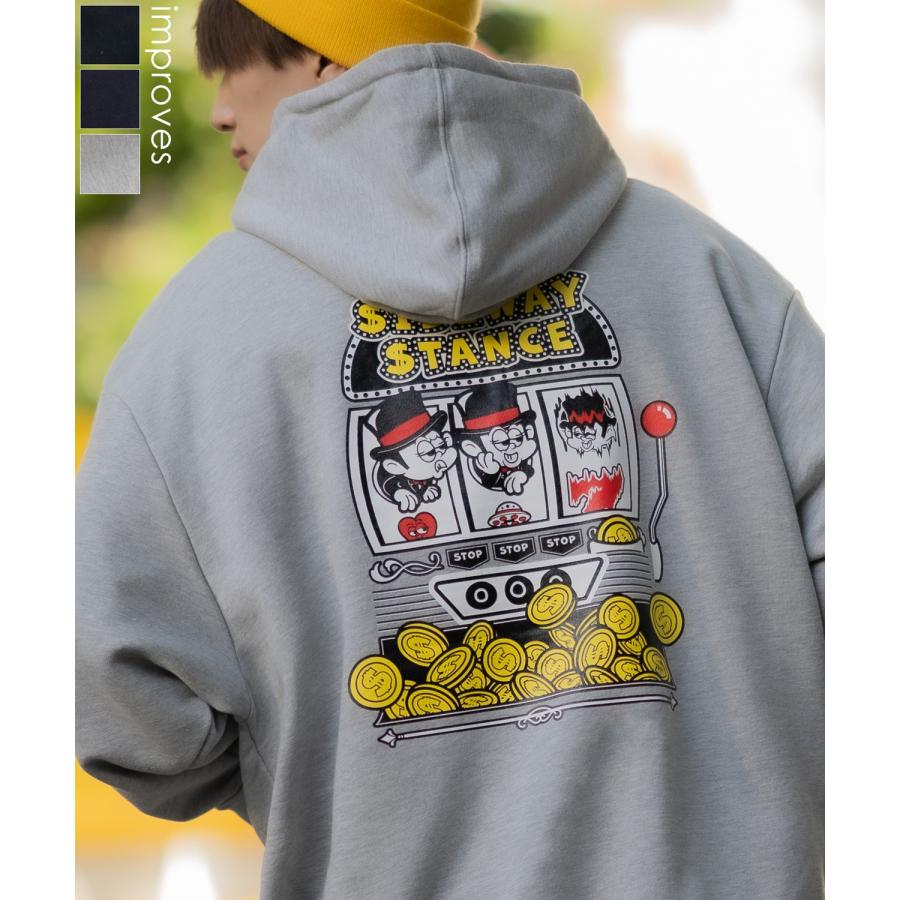 パーカー メンズ SIDEWAY STANCE サイドウェイスタンス オリジナルプリント グラフィック スウェット スロット オーバーサイズ アメカジ カジュアル | improves