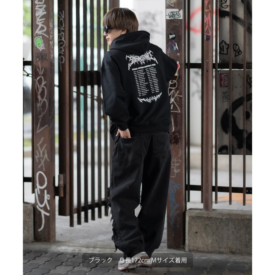 パーカー メンズ SIDEWAY STANCE サイドウェイスタンス オリジナルプリント グラフィック スウェット バンドロゴ オーバーサイズ アメカジ カジュアル | improves | 07