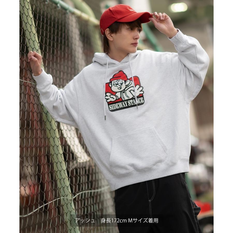 パーカー メンズ SIDEWAY STANCE サイドウェイスタンス オリジナルプリント グラフィック スウェット ラベル オーバーサイズ アメカジ カジュアル | improves | 04
